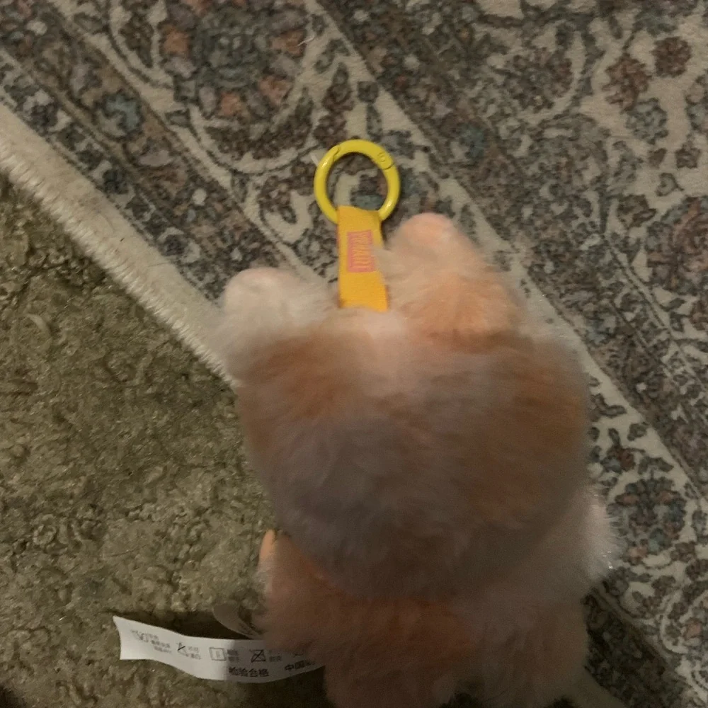 Plush Cat Toy with Pink Accents